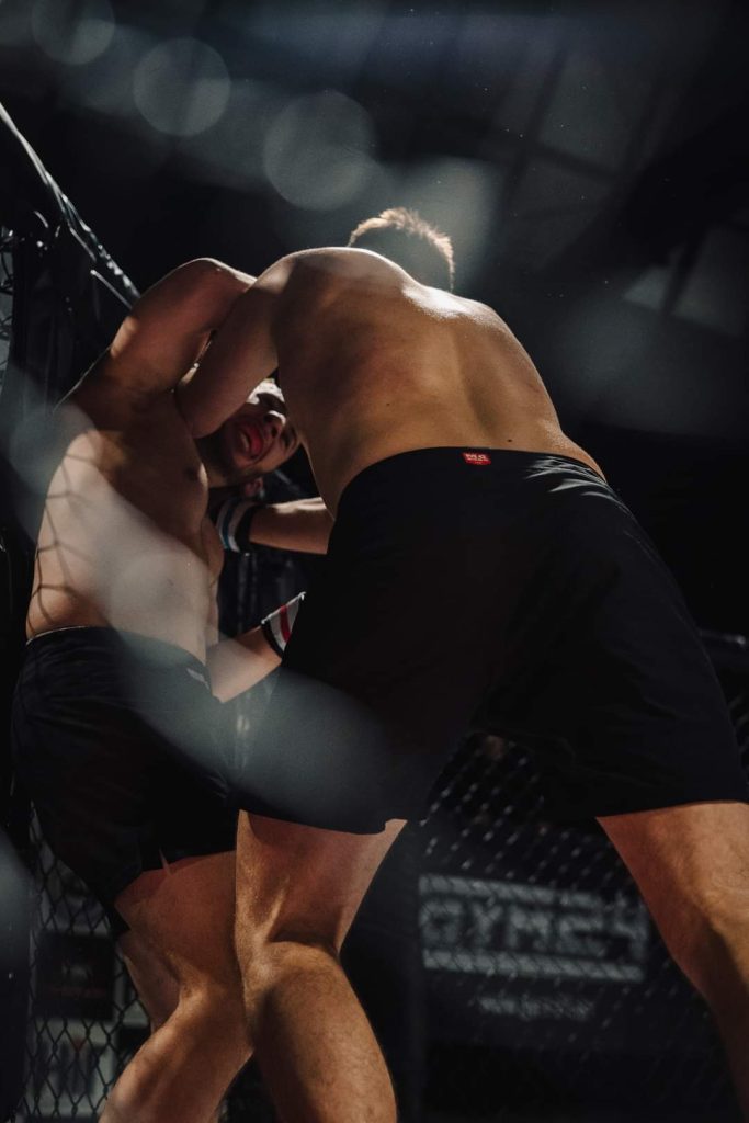 MMA sparring training session |