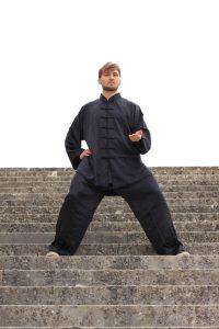Tai Chi teacher demonstrating power expression