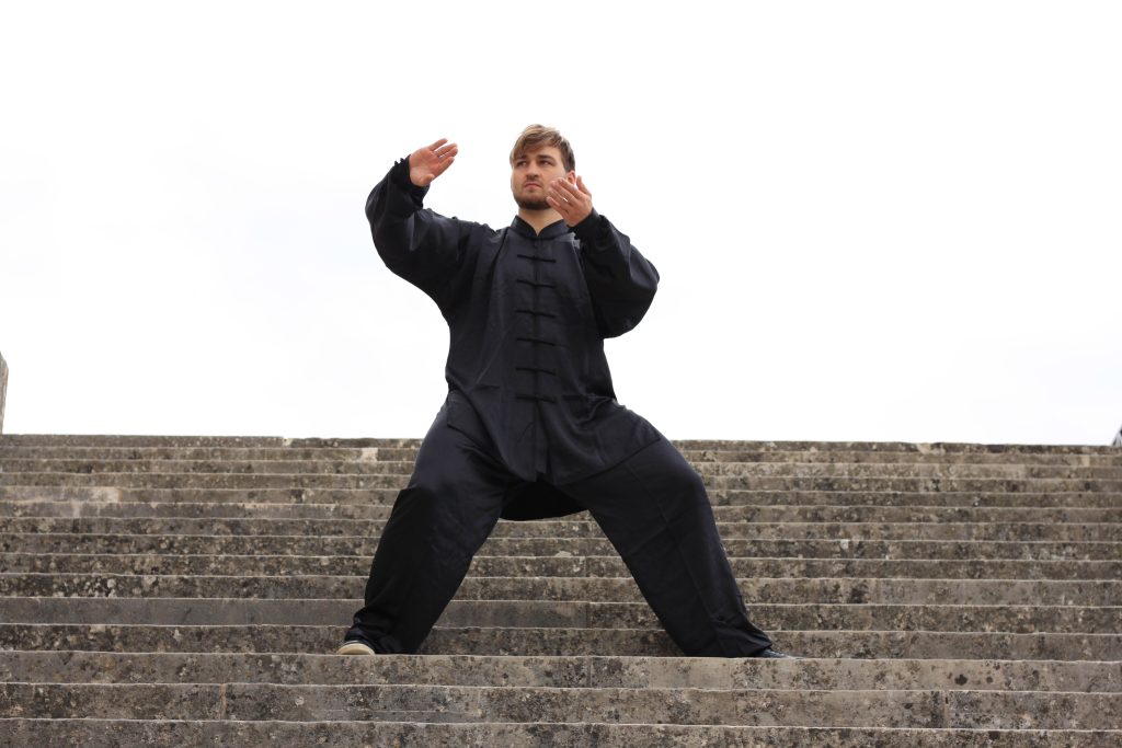 Tai Chi spiral motion training outdoors