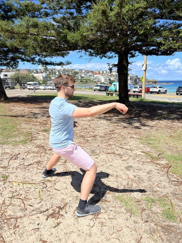 Outdoor stance correction with students